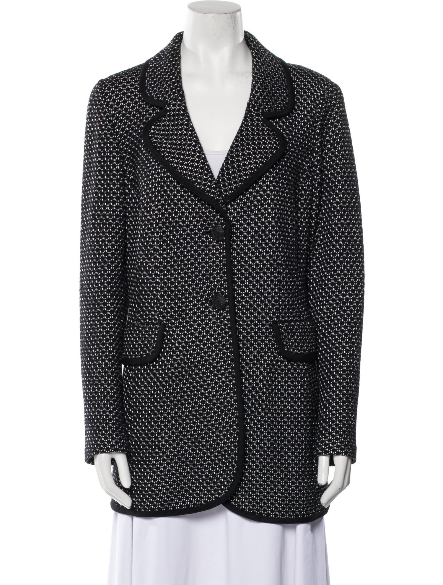 St. John Wool Polka Dot Print Blazer