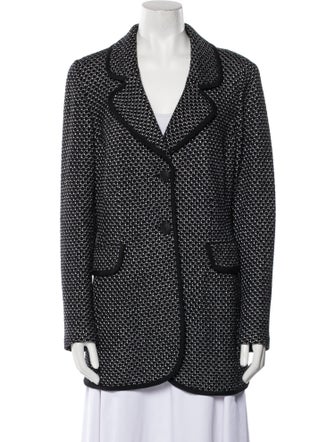 St. John Wool Polka Dot Print Blazer
