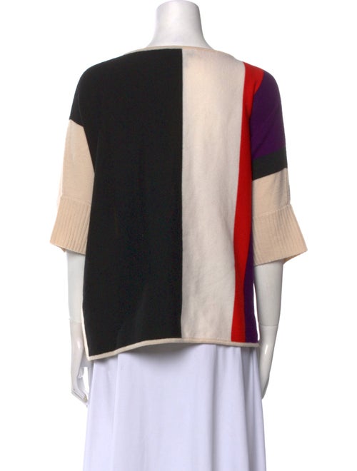 St. John Wool Colorblock Pattern Sweater