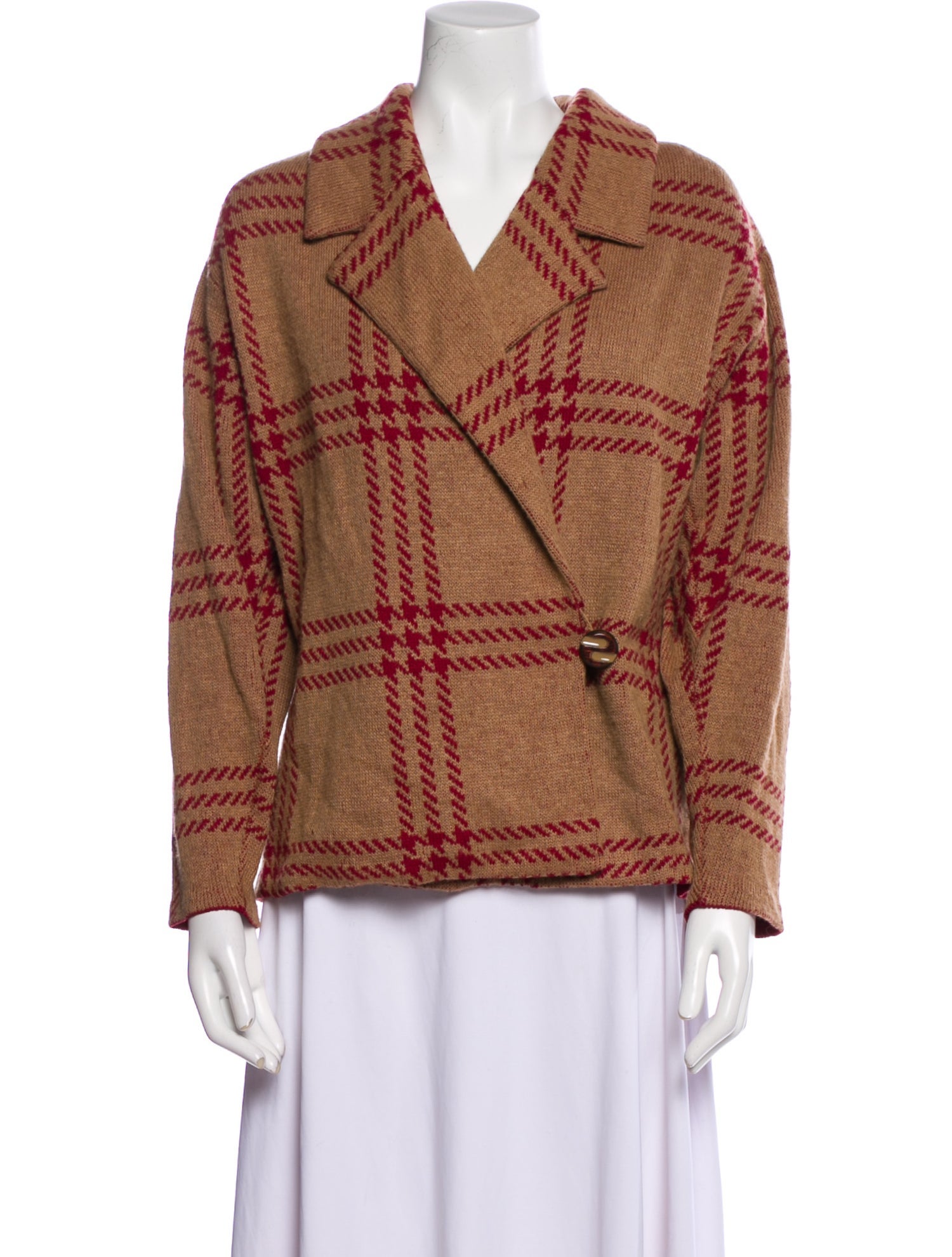 St. John Vintage Plaid Print Blazer