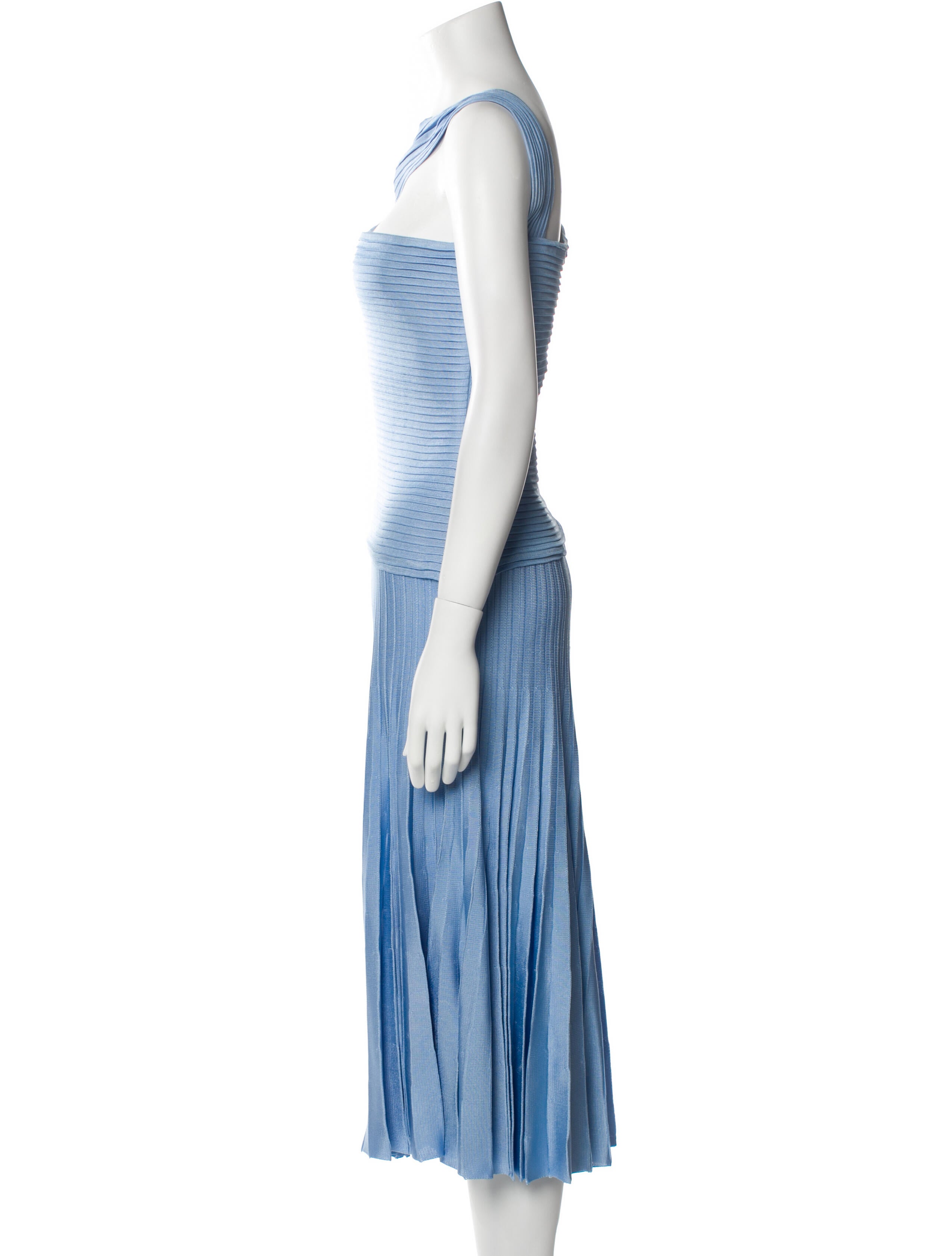 St. John One-Shoulder Midi Length Dress