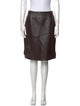 St. John Leather Knee-Length Skirt