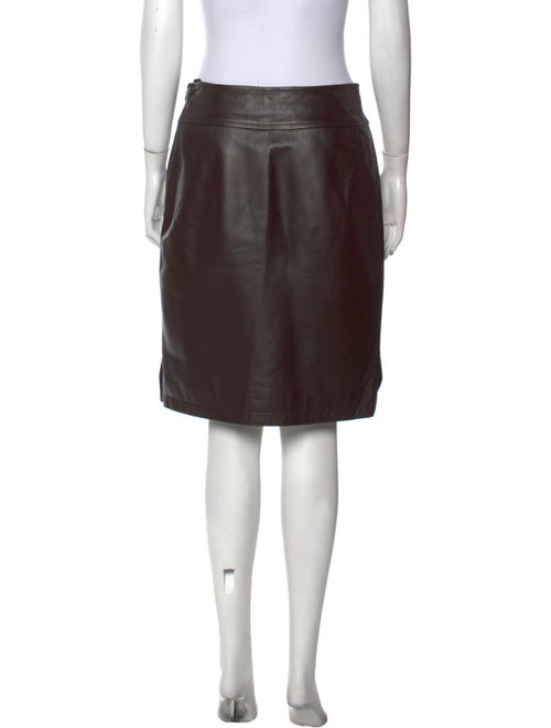St. John Leather Knee-Length Skirt