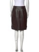St. John Leather Knee-Length Skirt