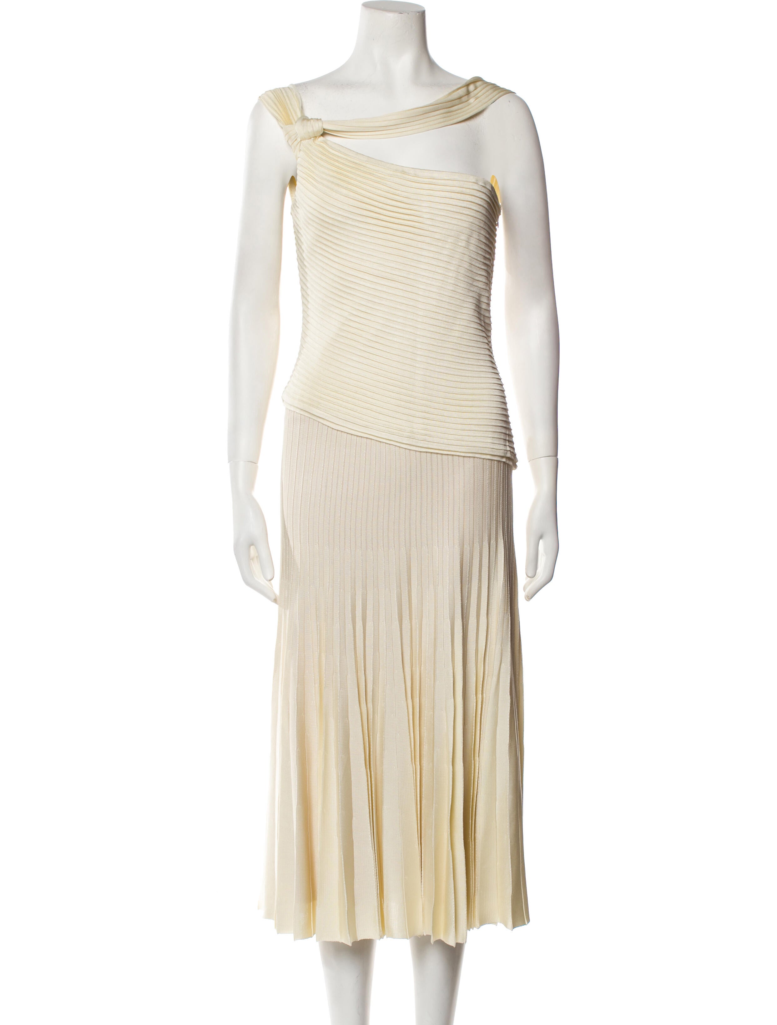 St. John One-Shoulder Midi Length Dress