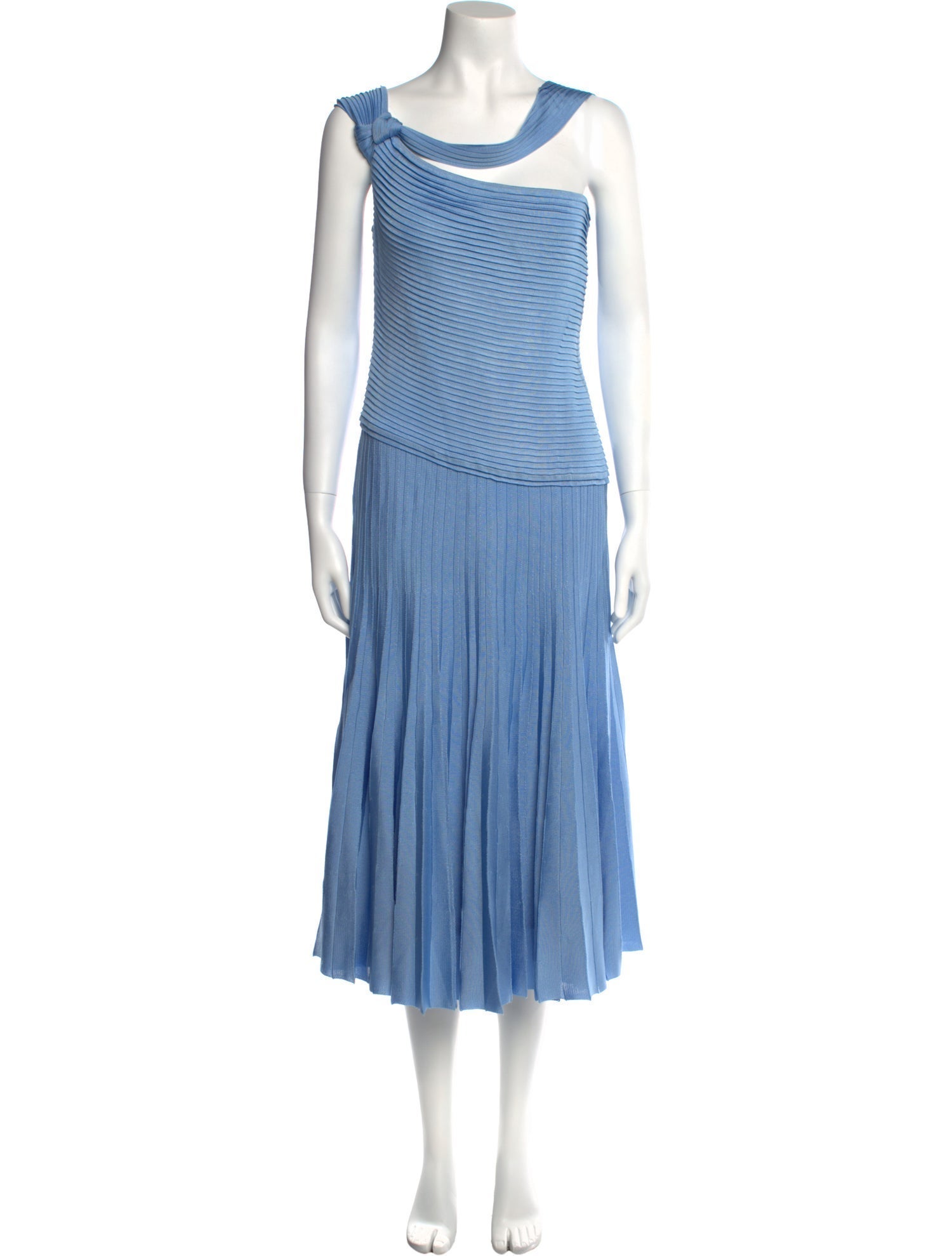 St. John One-Shoulder Midi Length Dress