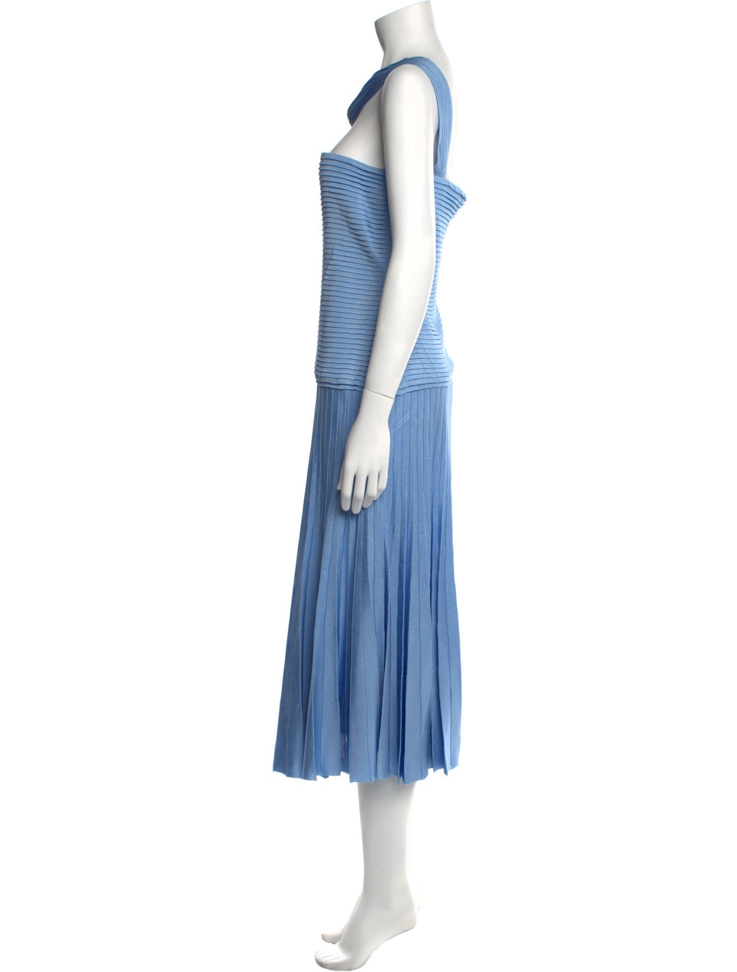 St. John One-Shoulder Midi Length Dress