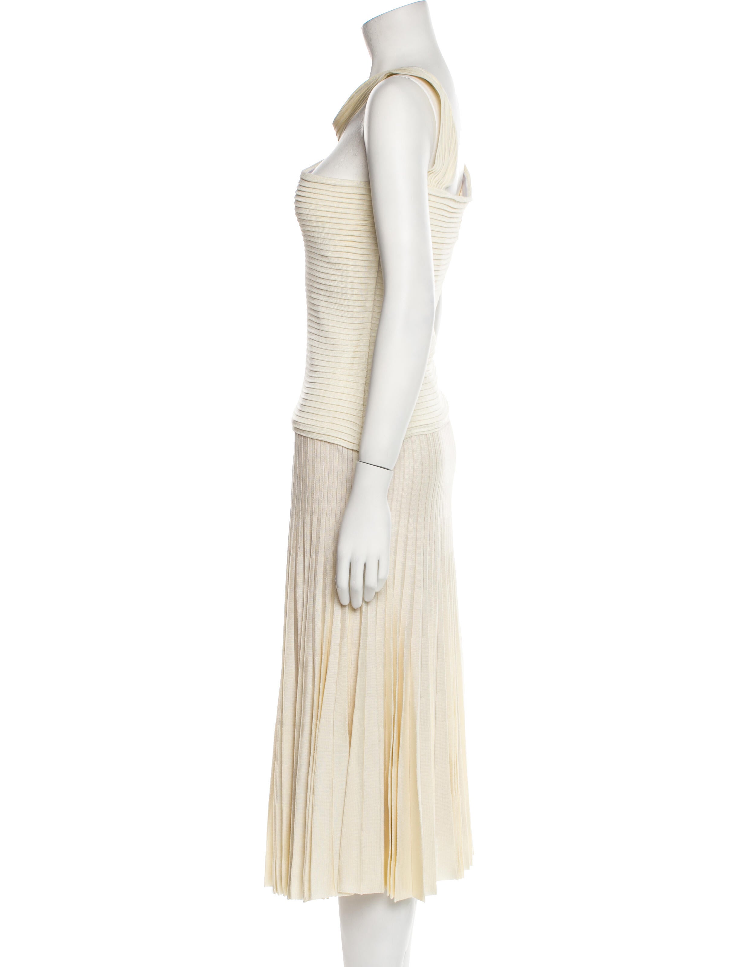 St. John Cowl Neck Midi Length Dress