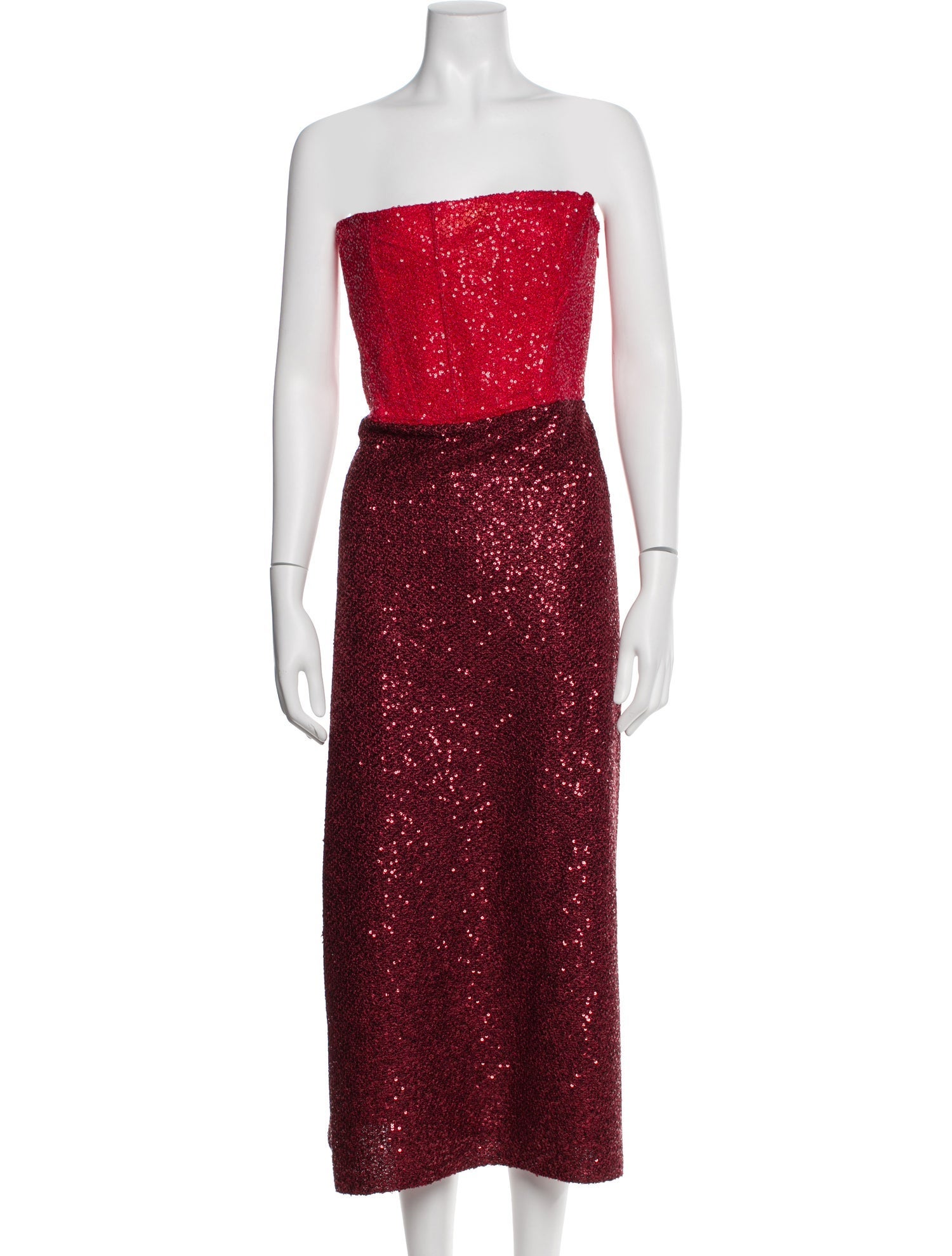 St. John Strapless Midi Length Dress