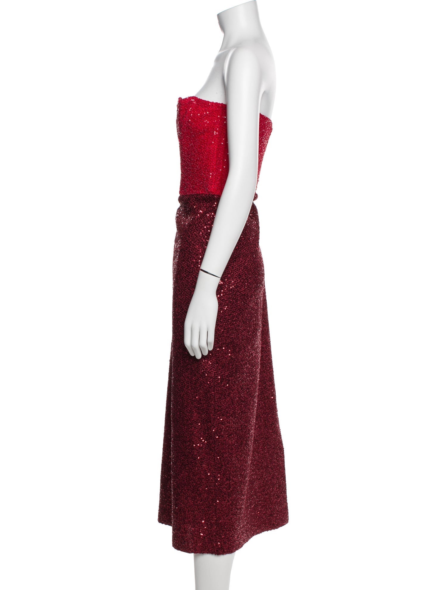 St. John Strapless Midi Length Dress
