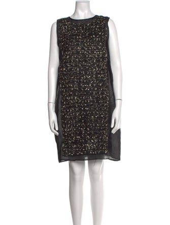 St. John Bateau Neckline Knee-Length Dress