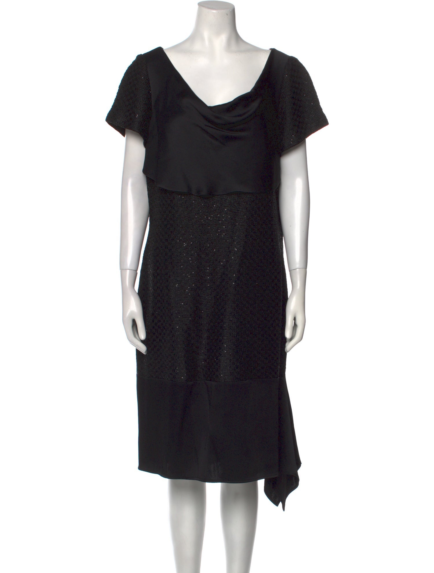 St. John Cowl Neck Midi Length Dress