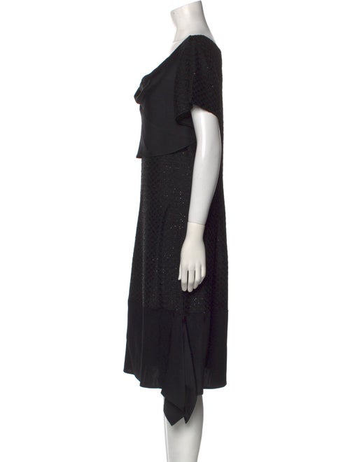 St. John Cowl Neck Midi Length Dress