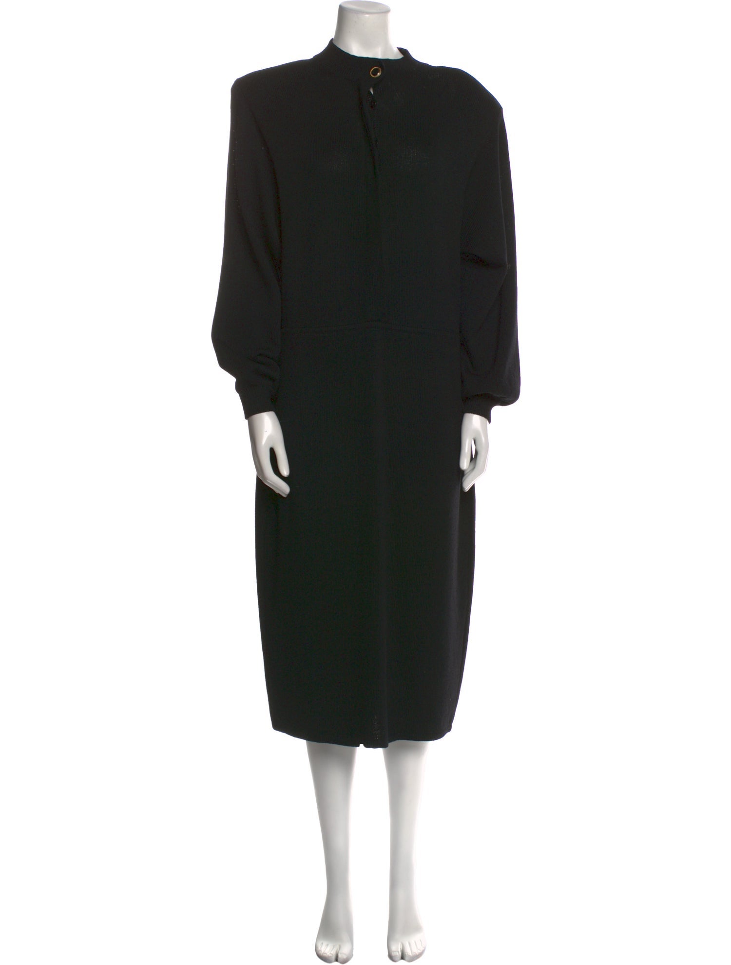 St. John Mock Neck Midi Length Dress