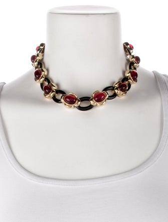 St. John Enamel & Resin Collar Necklace