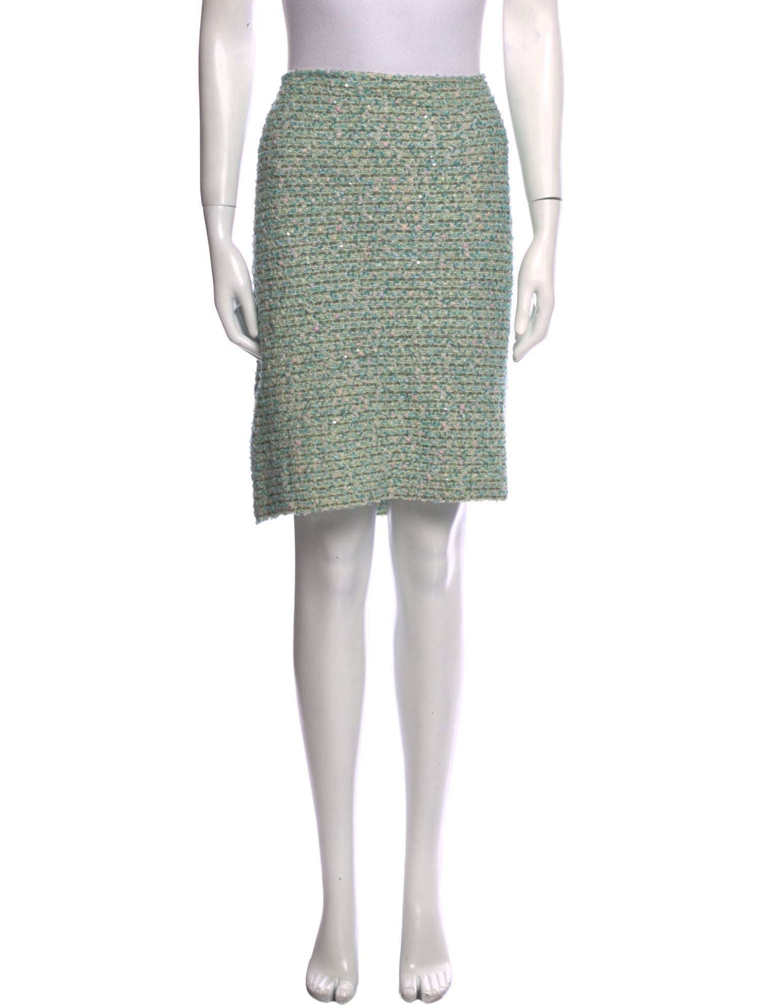 St. John Tweed Pattern Knee-Length Skirt