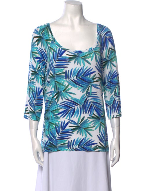 St. John Printed Cowl Neck Blouse