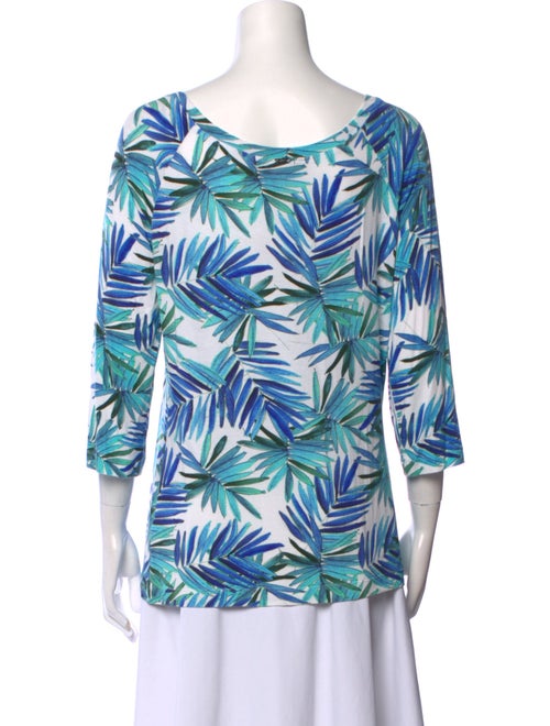 St. John Printed Cowl Neck Blouse
