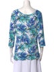 St. John Printed Cowl Neck Blouse