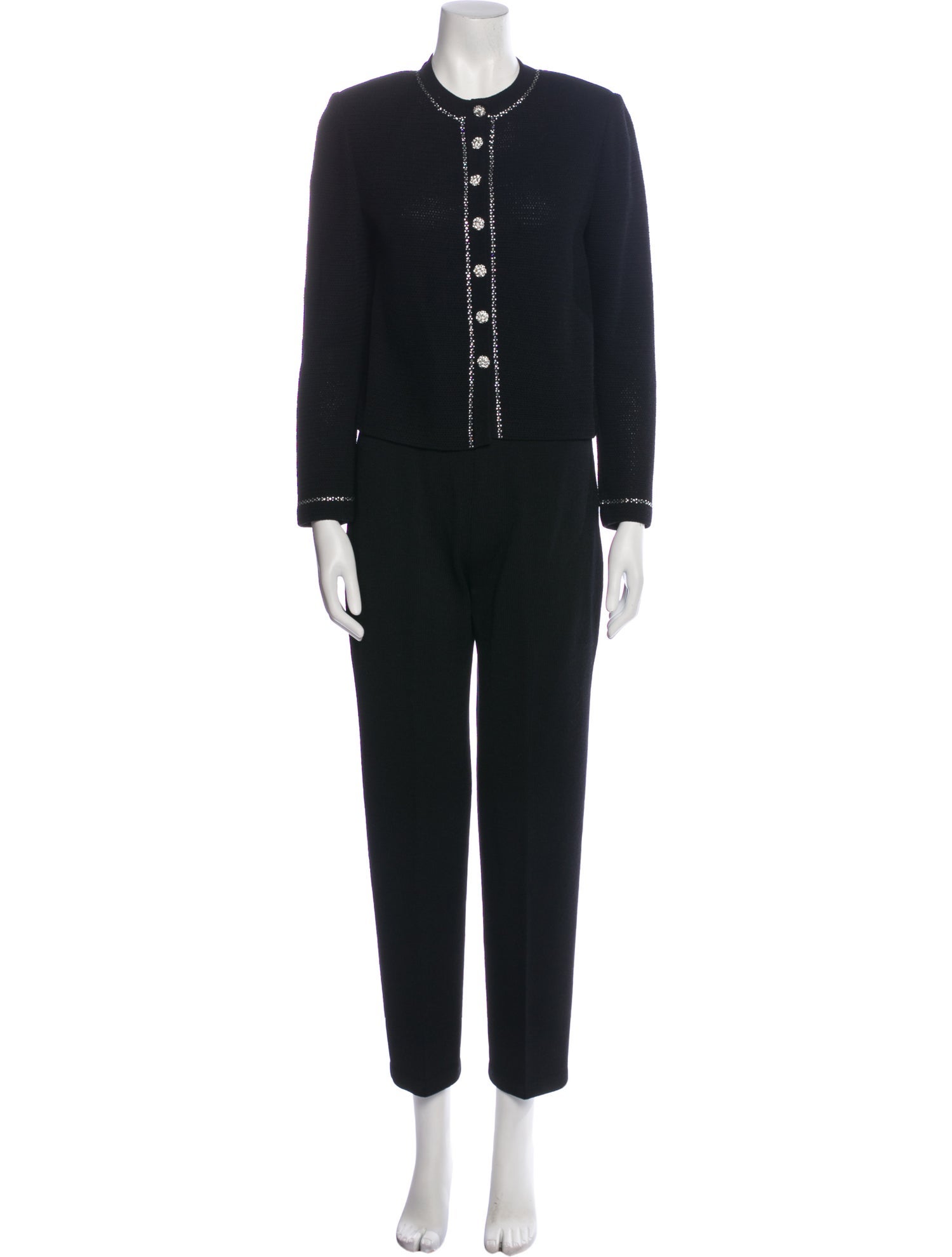 St. John Crystal Embellishments Pant Set