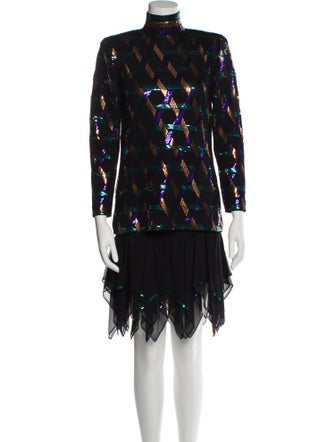 St. John Striped Sequin Embellishments Skirt Suit