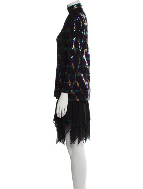 St. John Striped Sequin Embellishments Skirt Suit