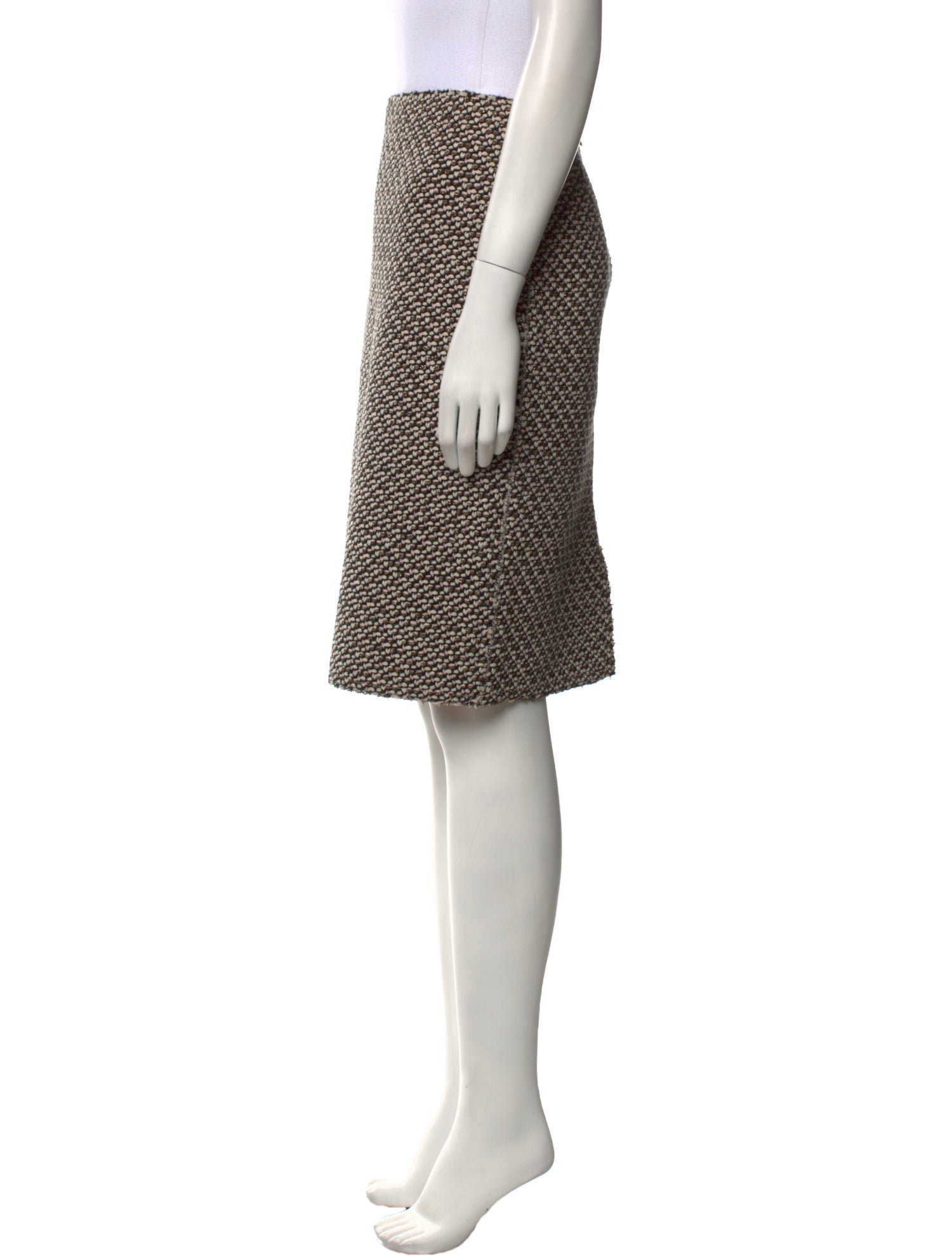 St. John Tweed Pattern Knee-Length Skirt