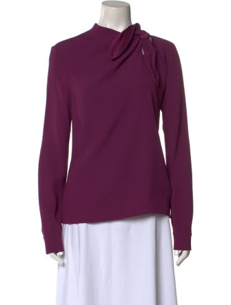 St. John Cowl Neck Long Sleeve Blouse
