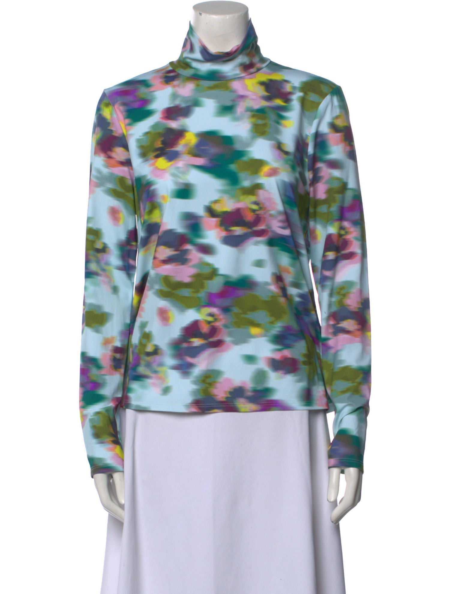 St. John Printed Turtleneck Top