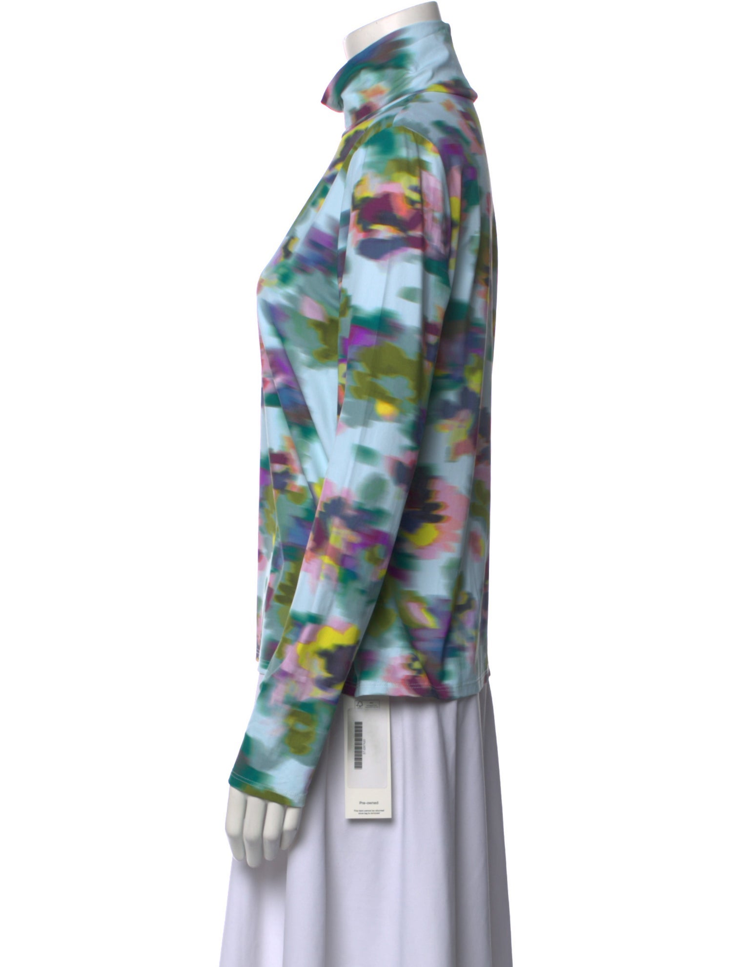 St. John Printed Turtleneck Top