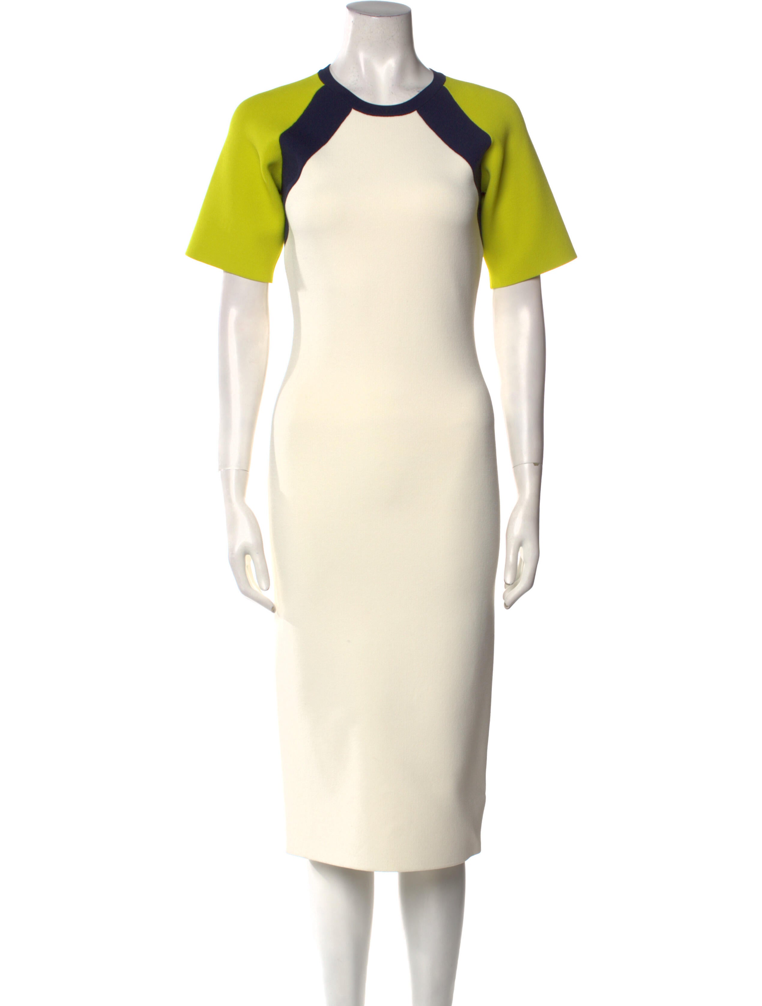 St. John Crew Neck Midi Length Dress