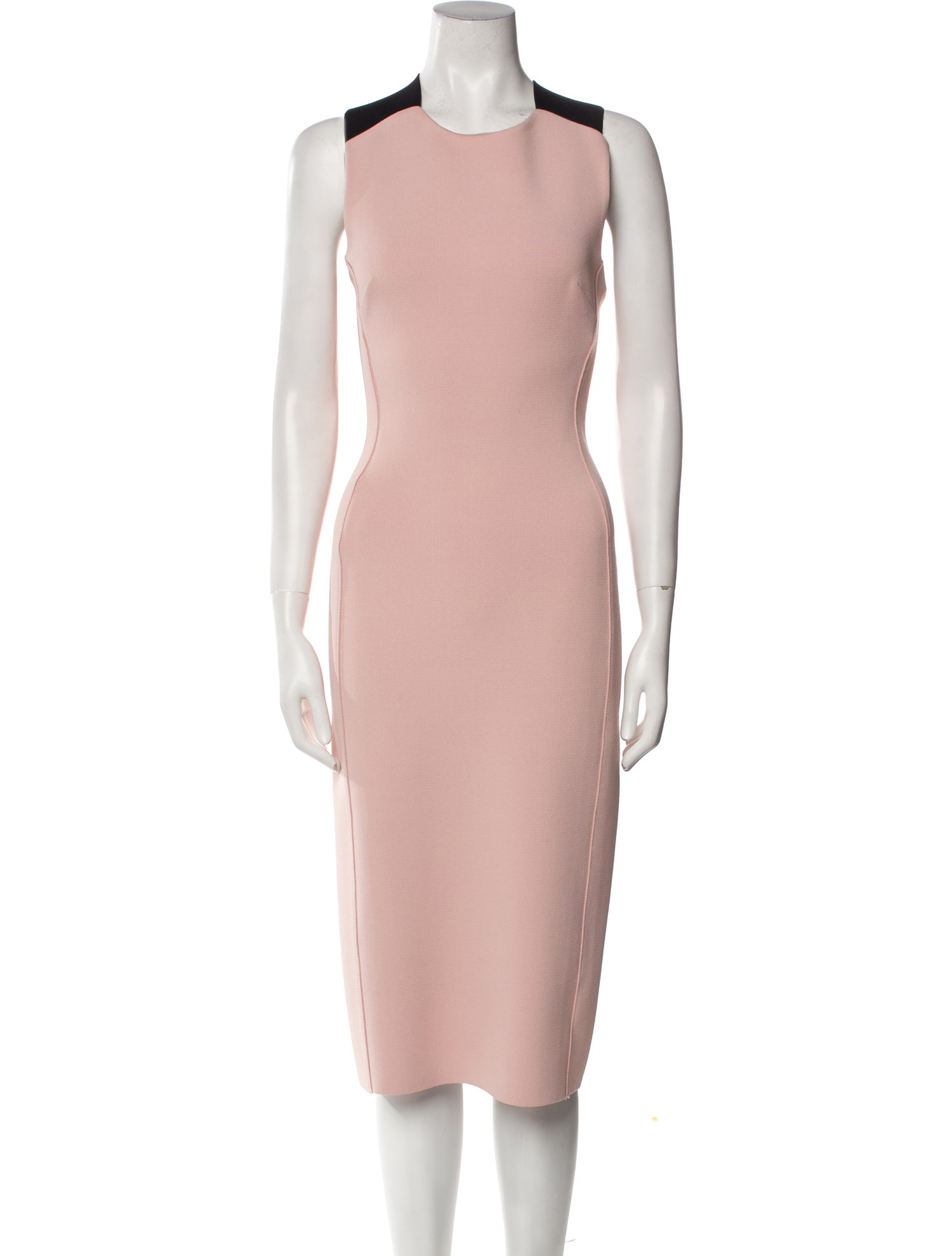 St. John Crew Neck Midi Length Dress