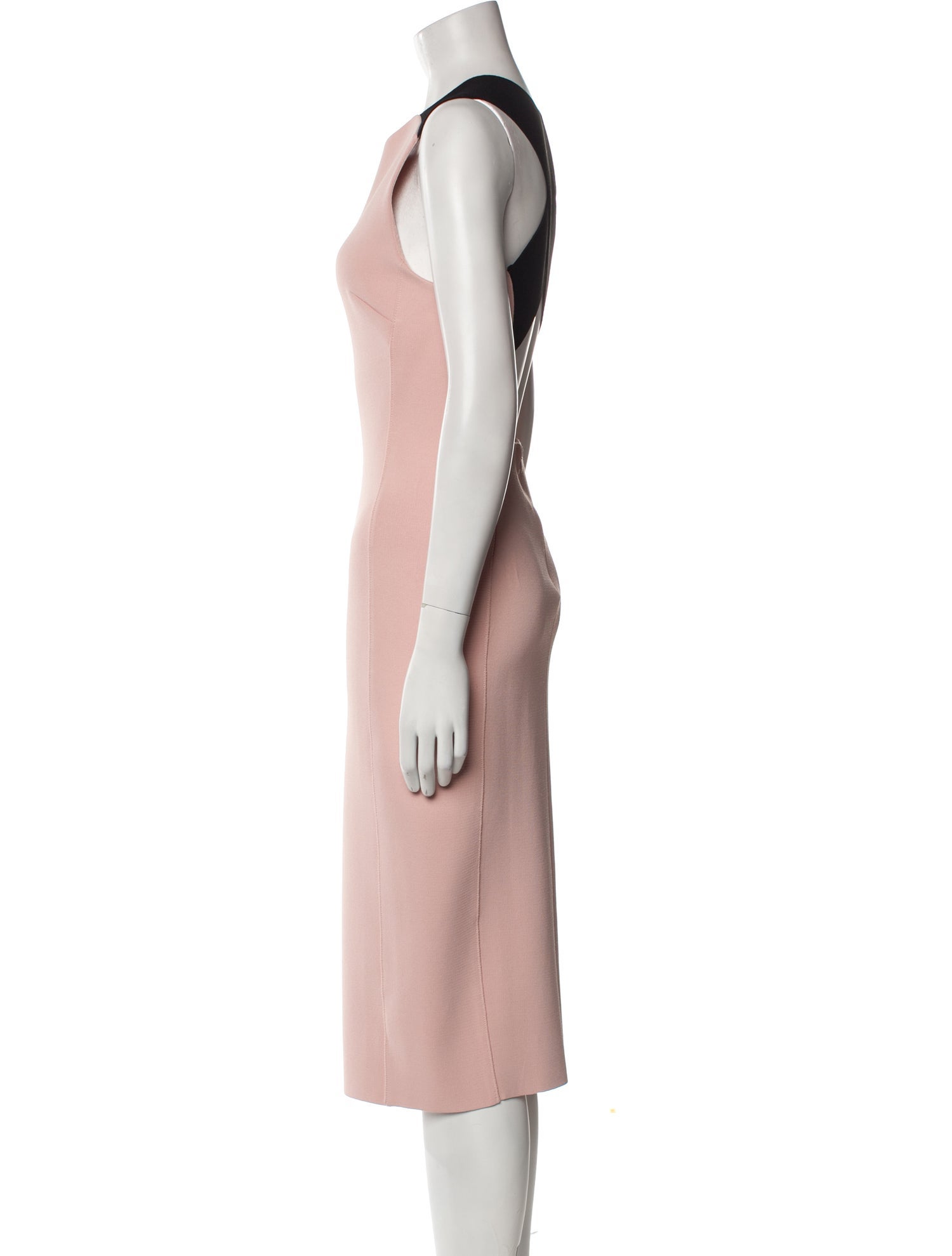 St. John Crew Neck Midi Length Dress