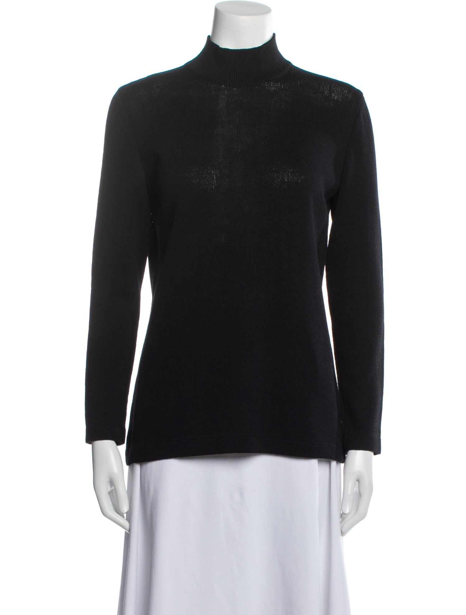 St. John Mock Neck Long Sleeve Top