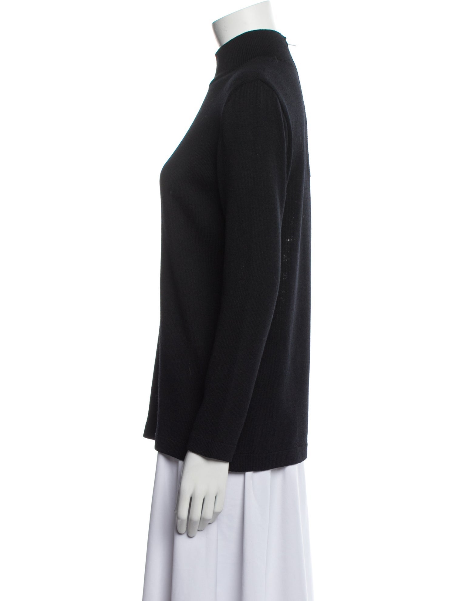 St. John Mock Neck Long Sleeve Top