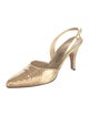 St. John Satin Sequin Embellishments Slingback Pumps