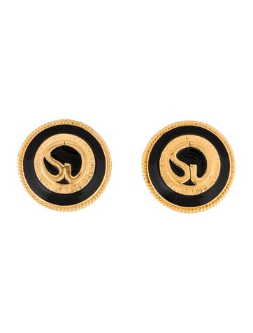 St. John Clip-On Enamel Earrings