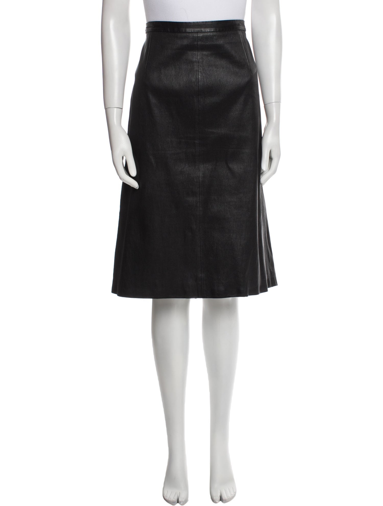 St. John Leather Knee-Length Skirt