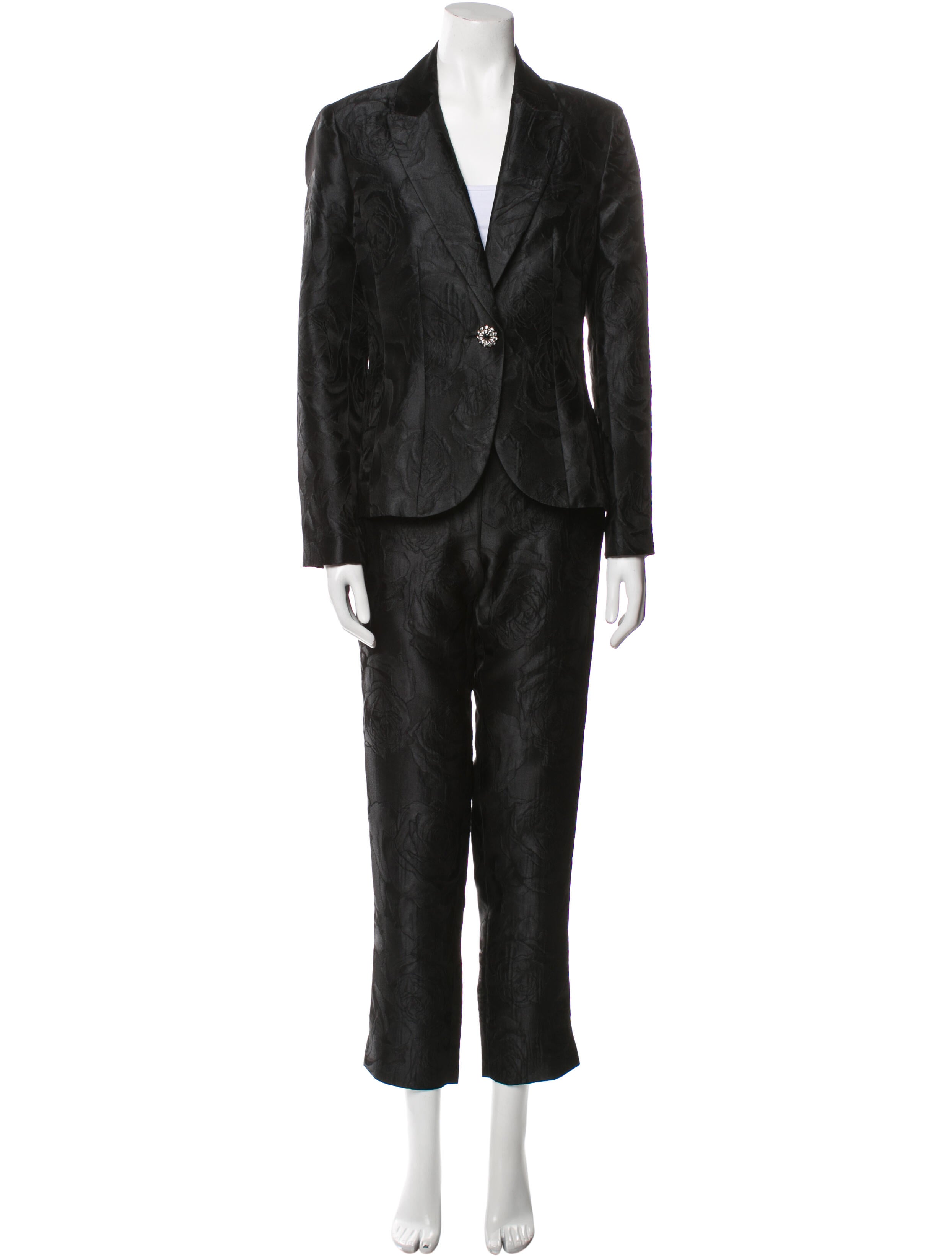 St. John Crystal Embellishments Pantsuit