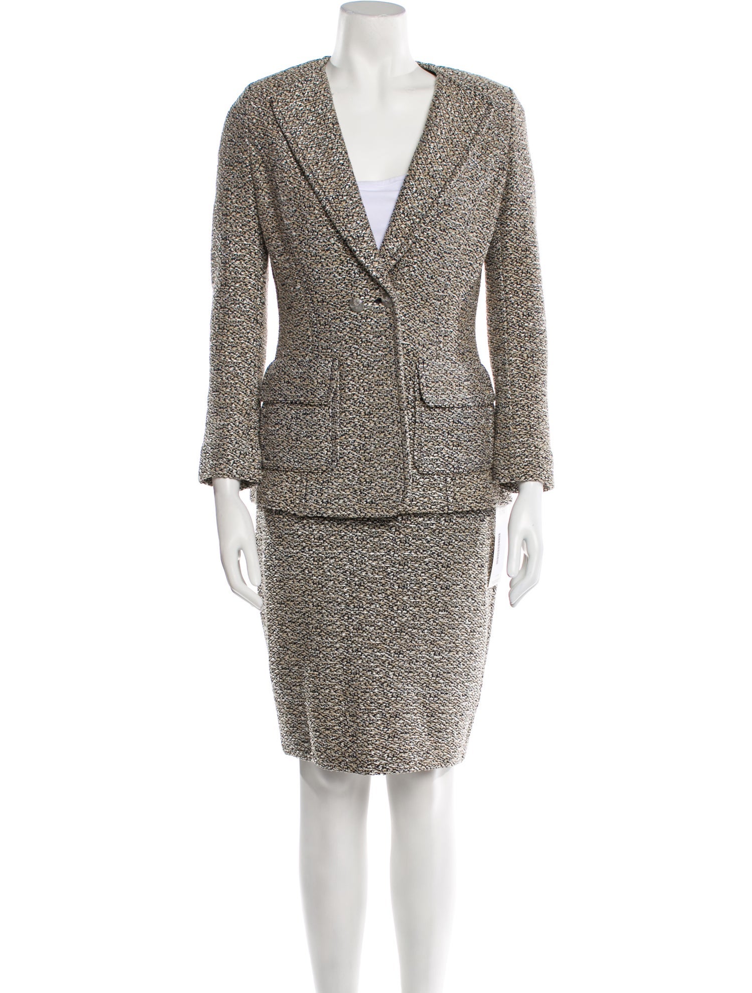 St. John Striped Skirt Set