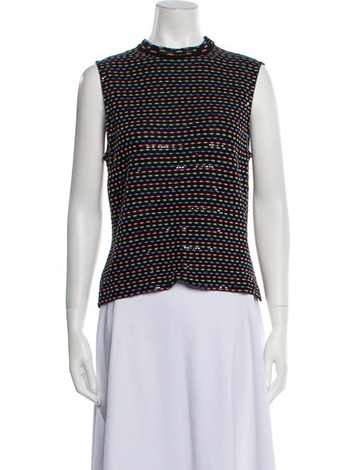 St. John Printed Mock Neck Blouse