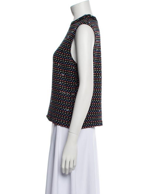 St. John Printed Mock Neck Blouse