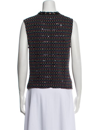 St. John Printed Mock Neck Blouse