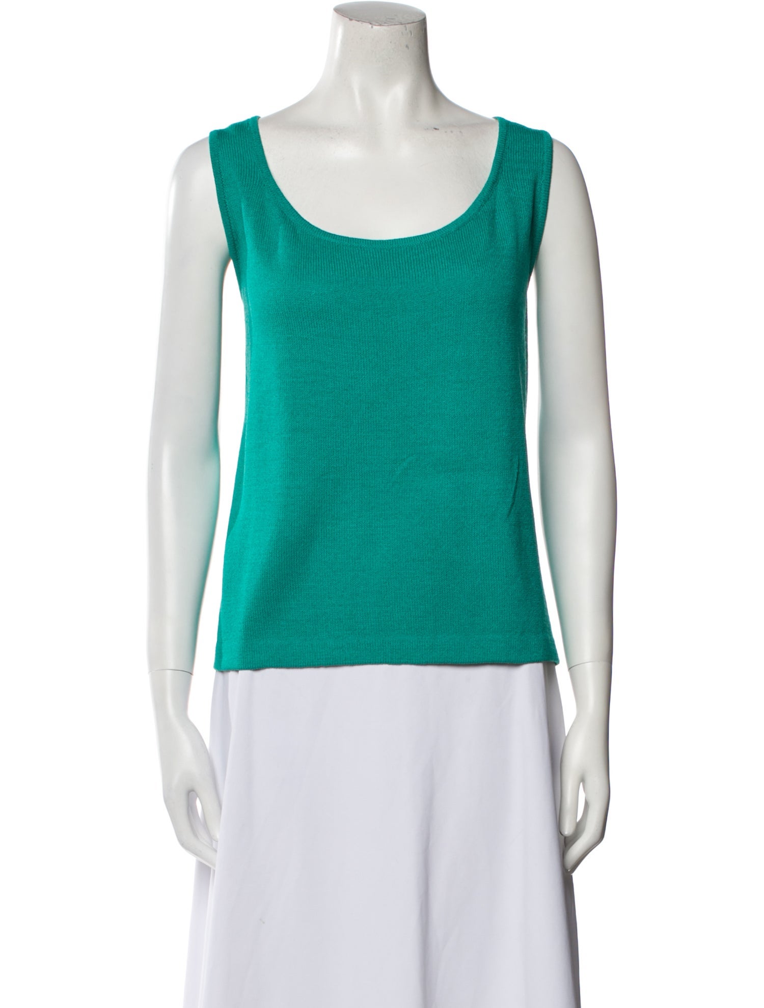 St. John Scoop Neck Sleeveless Top