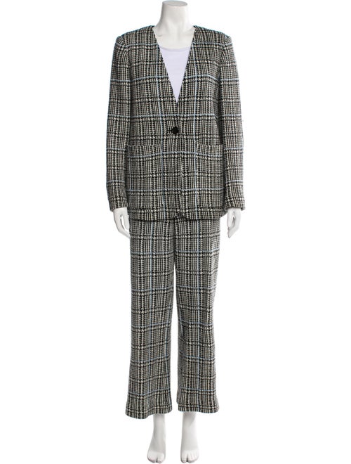 St. John Wool Tweed Pattern Pant Set