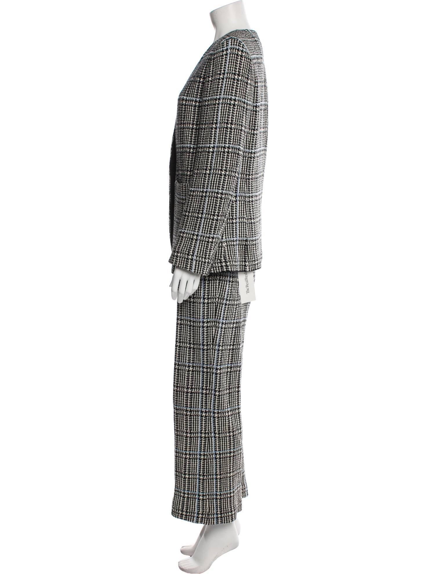 St. John Wool Tweed Pattern Pant Set