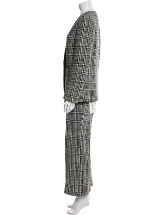 St. John Wool Tweed Pattern Pant Set