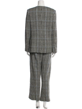 St. John Wool Tweed Pattern Pant Set