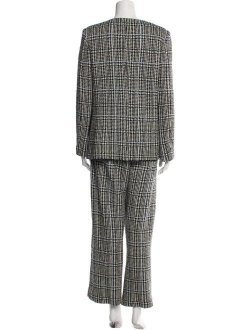 St. John Wool Tweed Pattern Pant Set