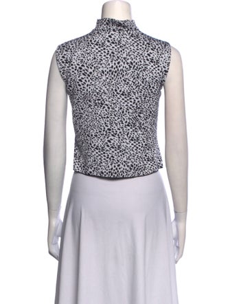 St. John Printed Mock Neck Crop Top